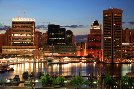 Baltimore at night